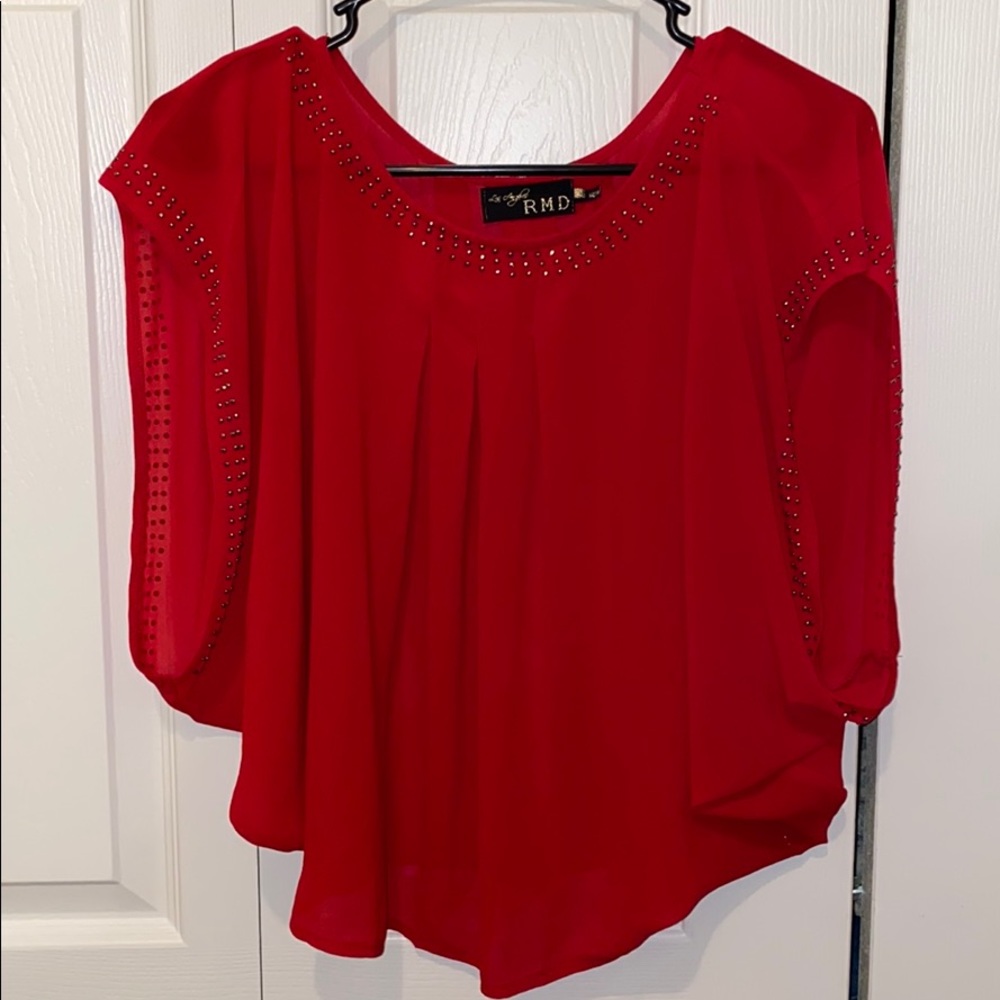 Red business casual top